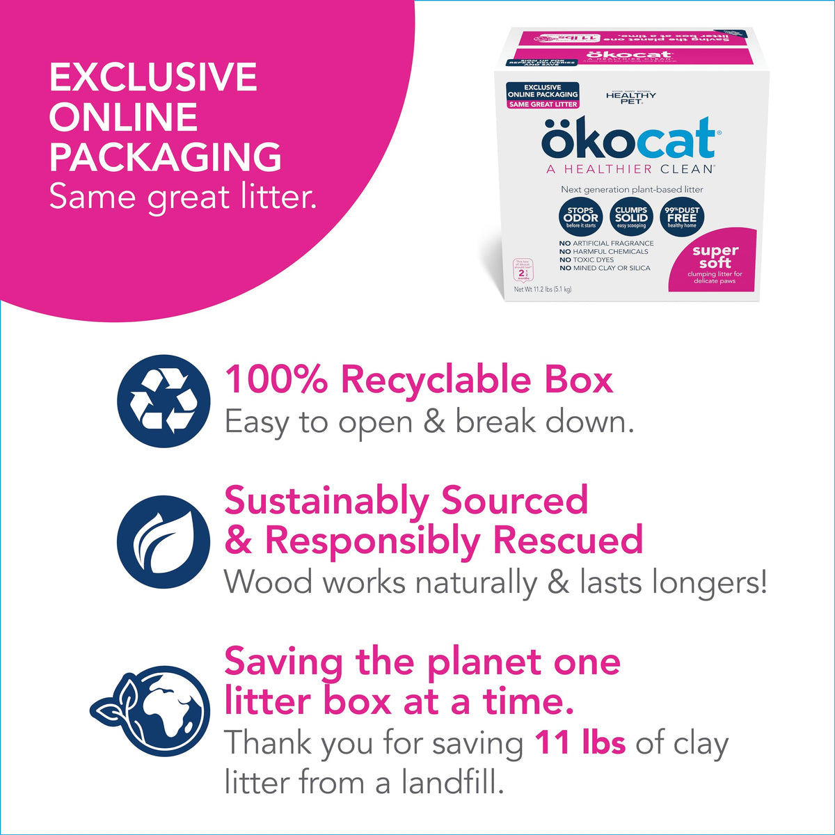 Unscented Wood Clumping Cat Litter, 11.2 pounds K815