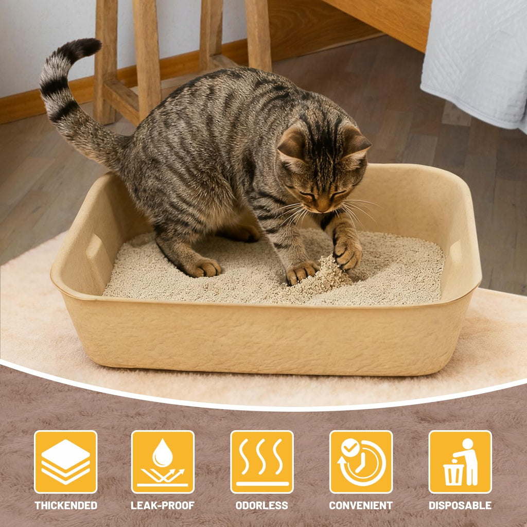 35"x27" Silicone Cat Litter Mat, 4 Pack Disposable Cat Litter Boxes H7239
