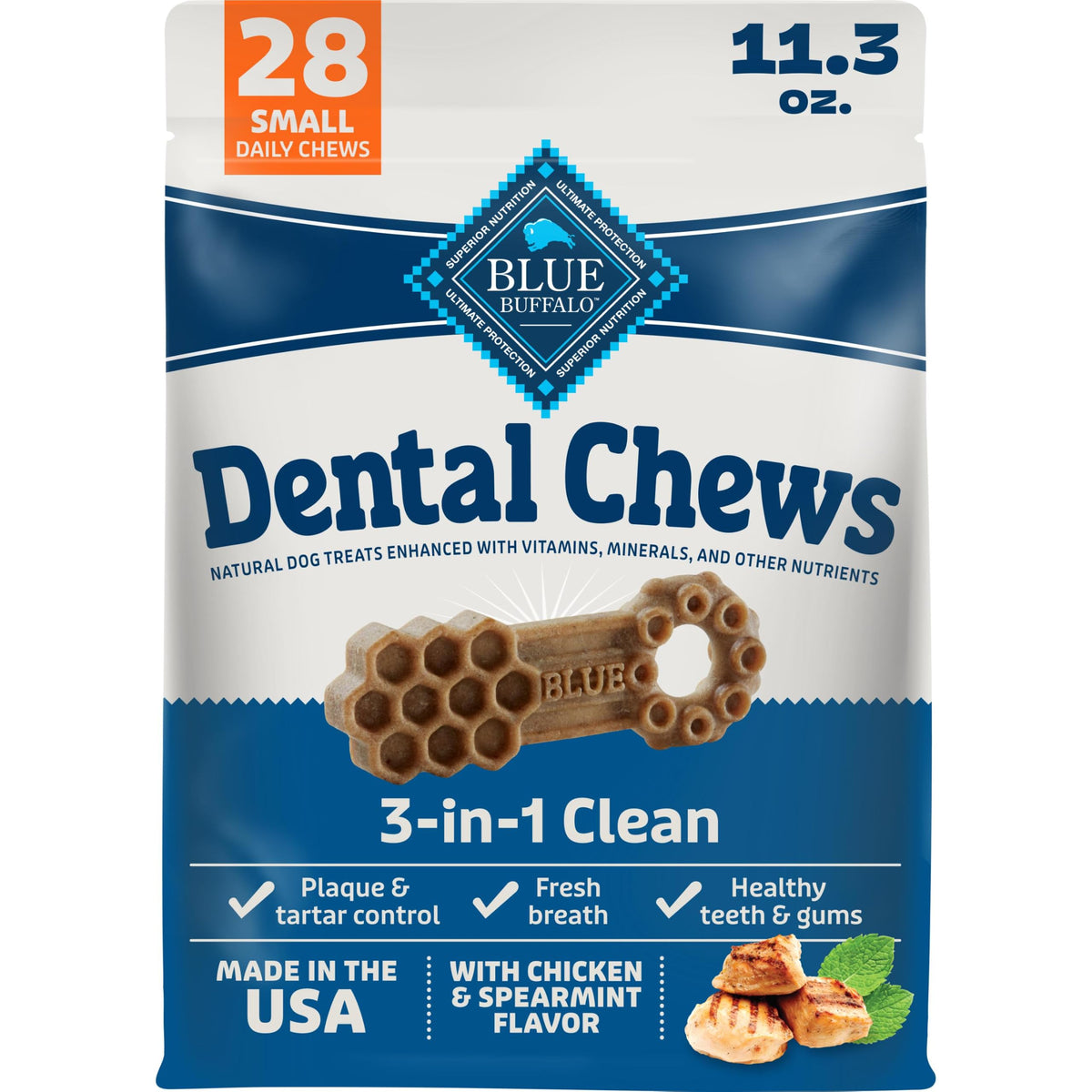 Chicken & Spearmint Small Dental Chews, 11.3 oz, 28 ct O502752