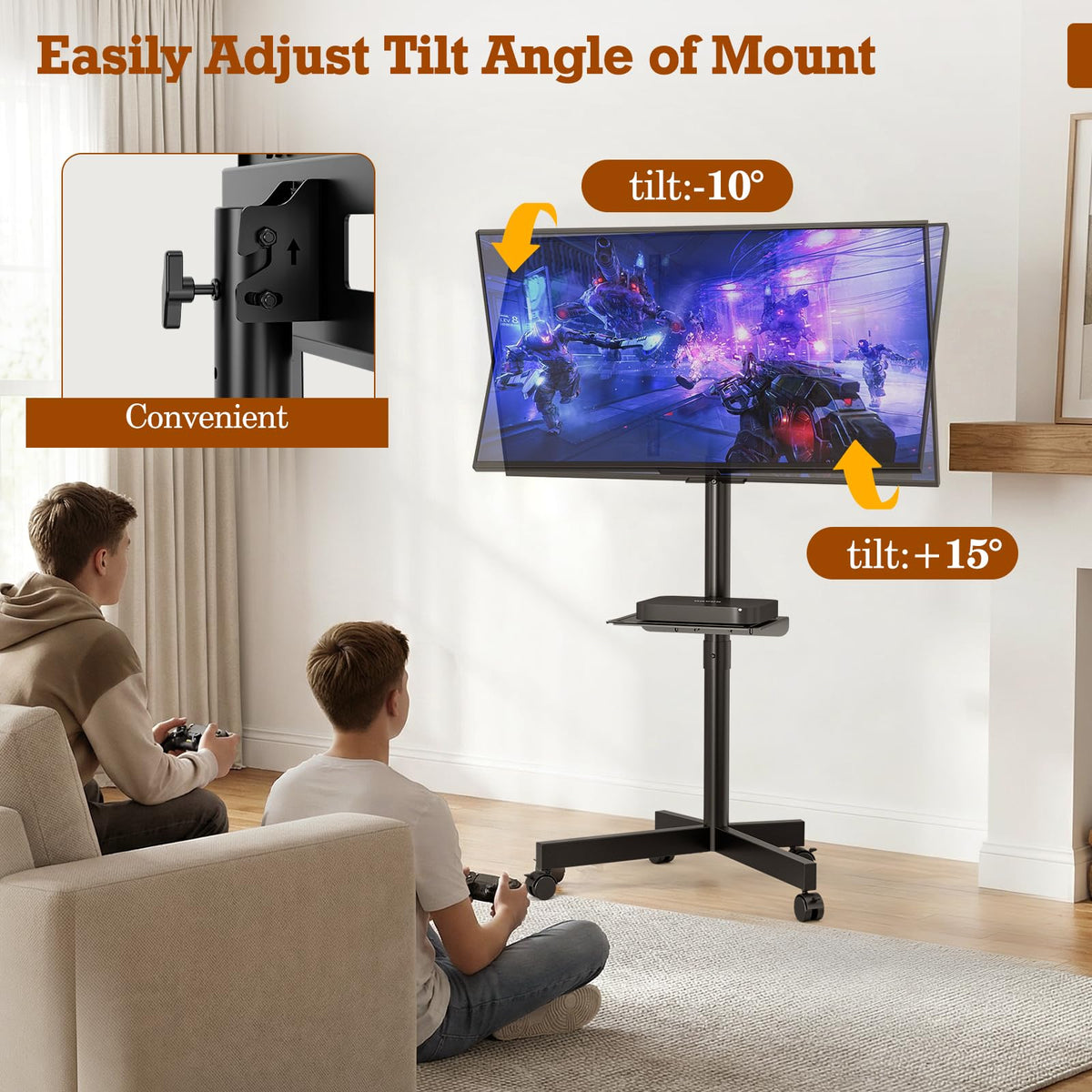 Rolling TV Stand with Wheels for 23-60 Inch Flat Curved TVs E414951