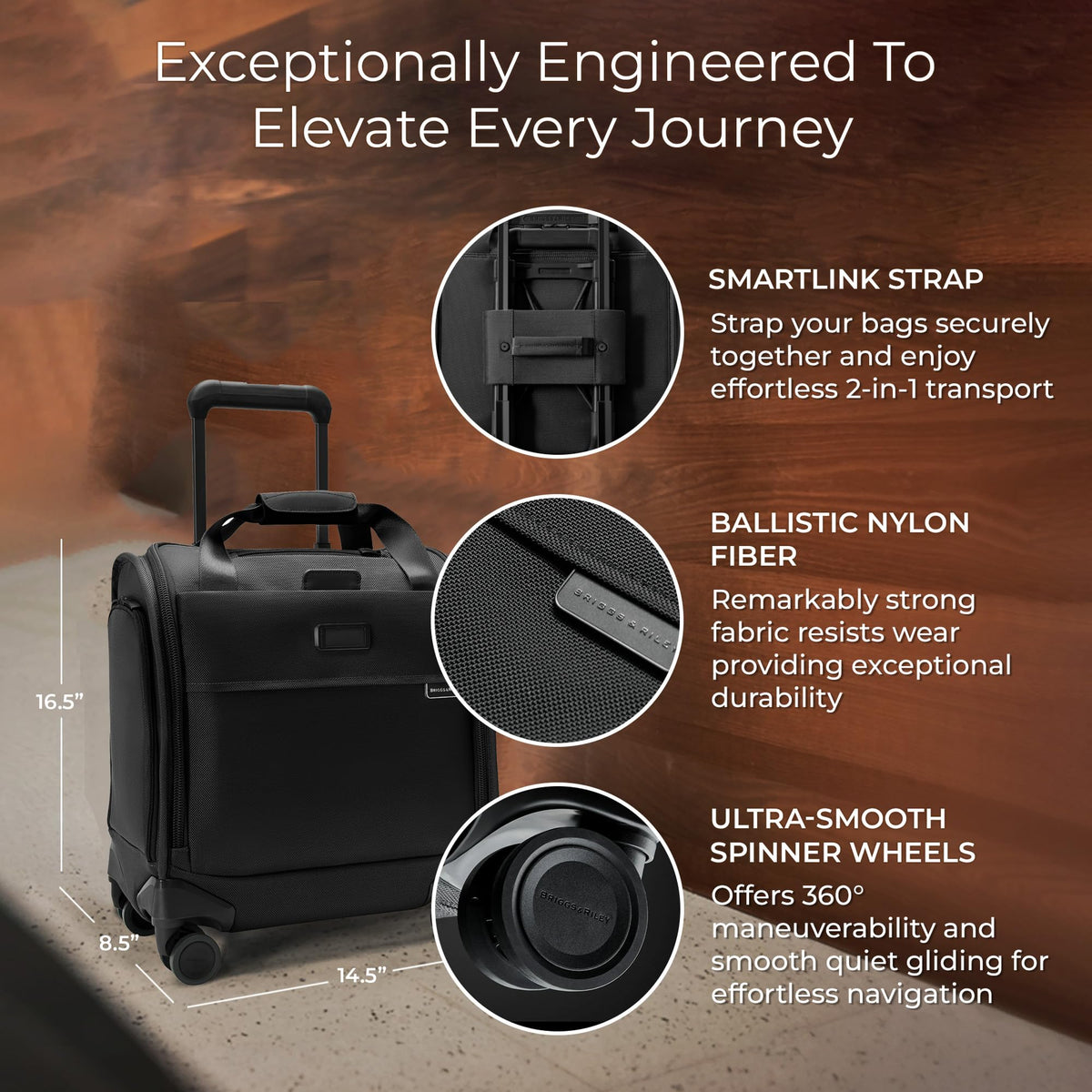 Black Softside Carry On Spinner Luggage A6214