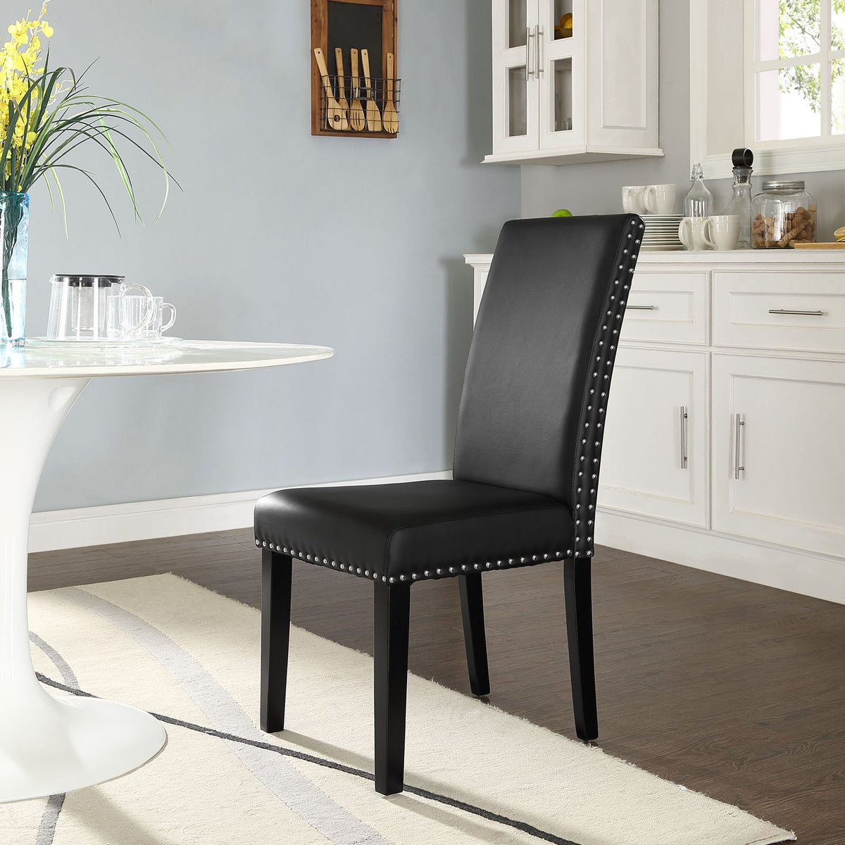 Black Faux Leather Dining Chair O2700