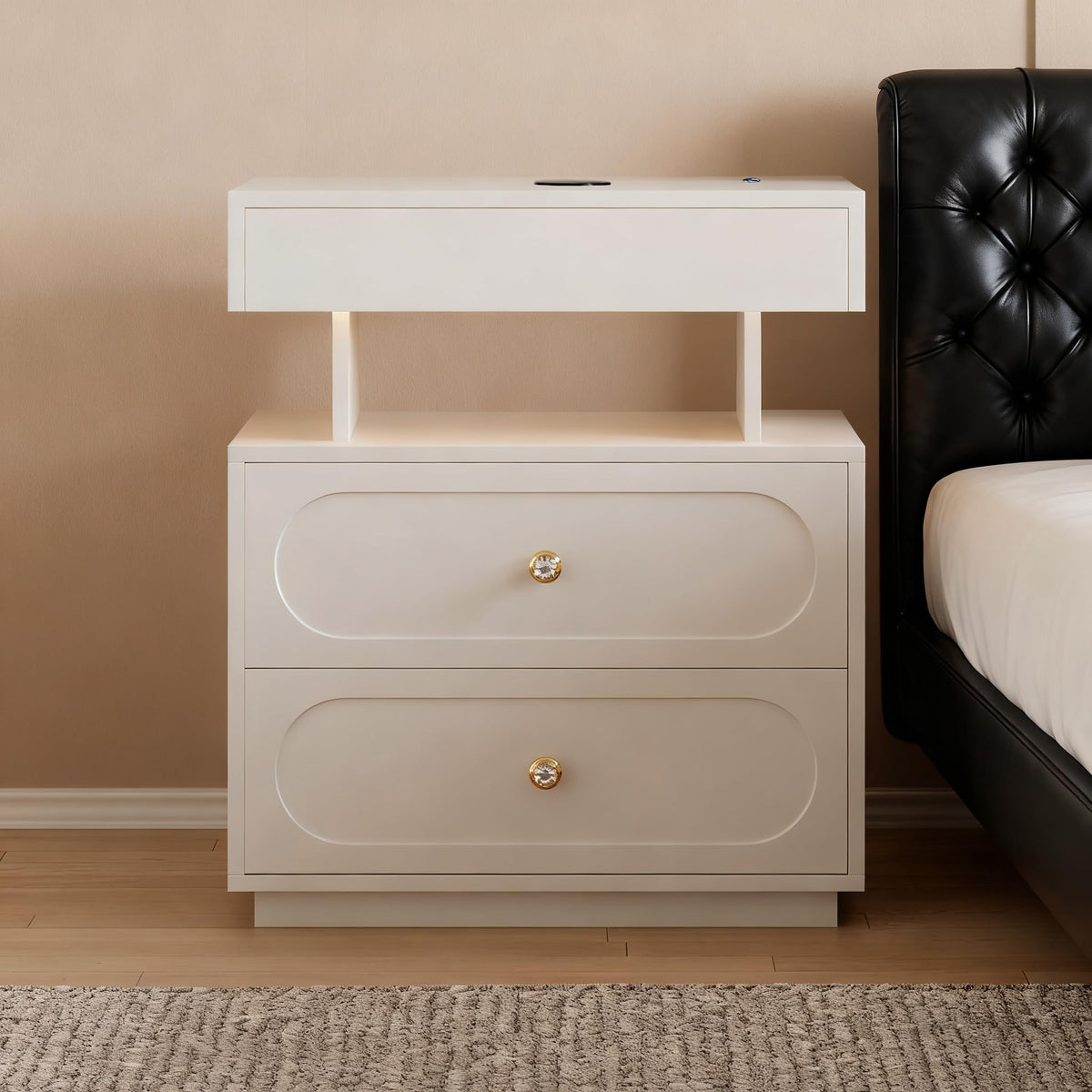 3-Drawer LED Nightstand with Light C2691