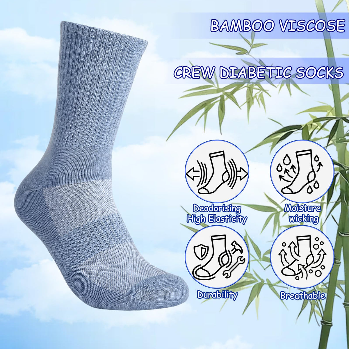 Bamboo Viscose Diabetic Socks for Women D799