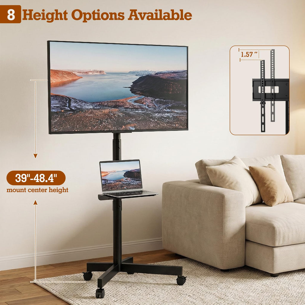 Rolling TV Stand with Wheels for 23-60 Inch Flat Curved TVs E414951