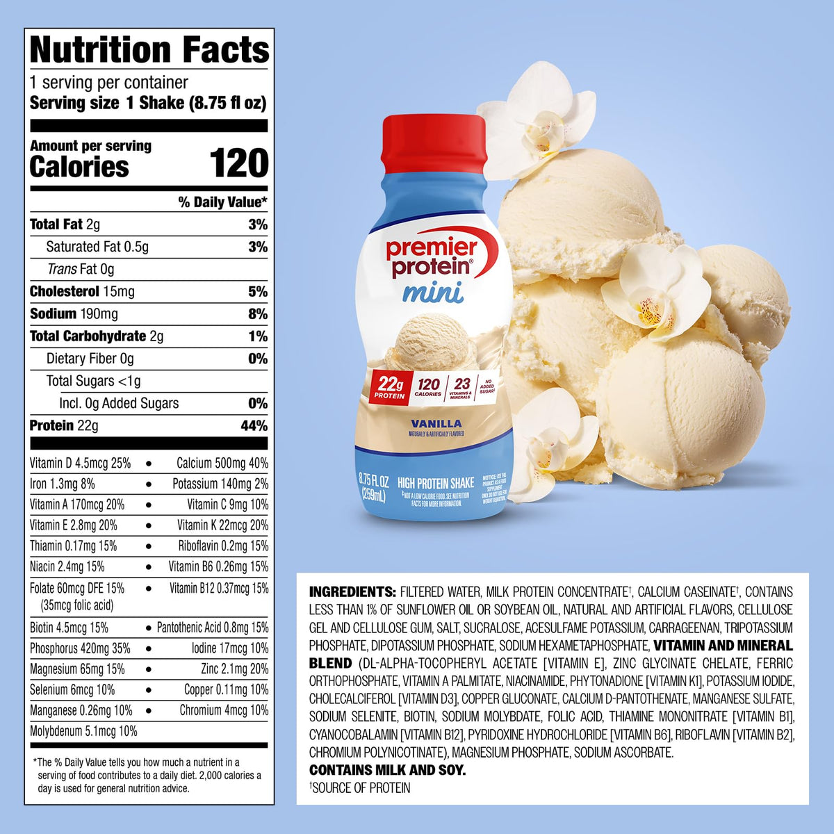 Vanilla 22g Protein Shake 12 Pack J7537