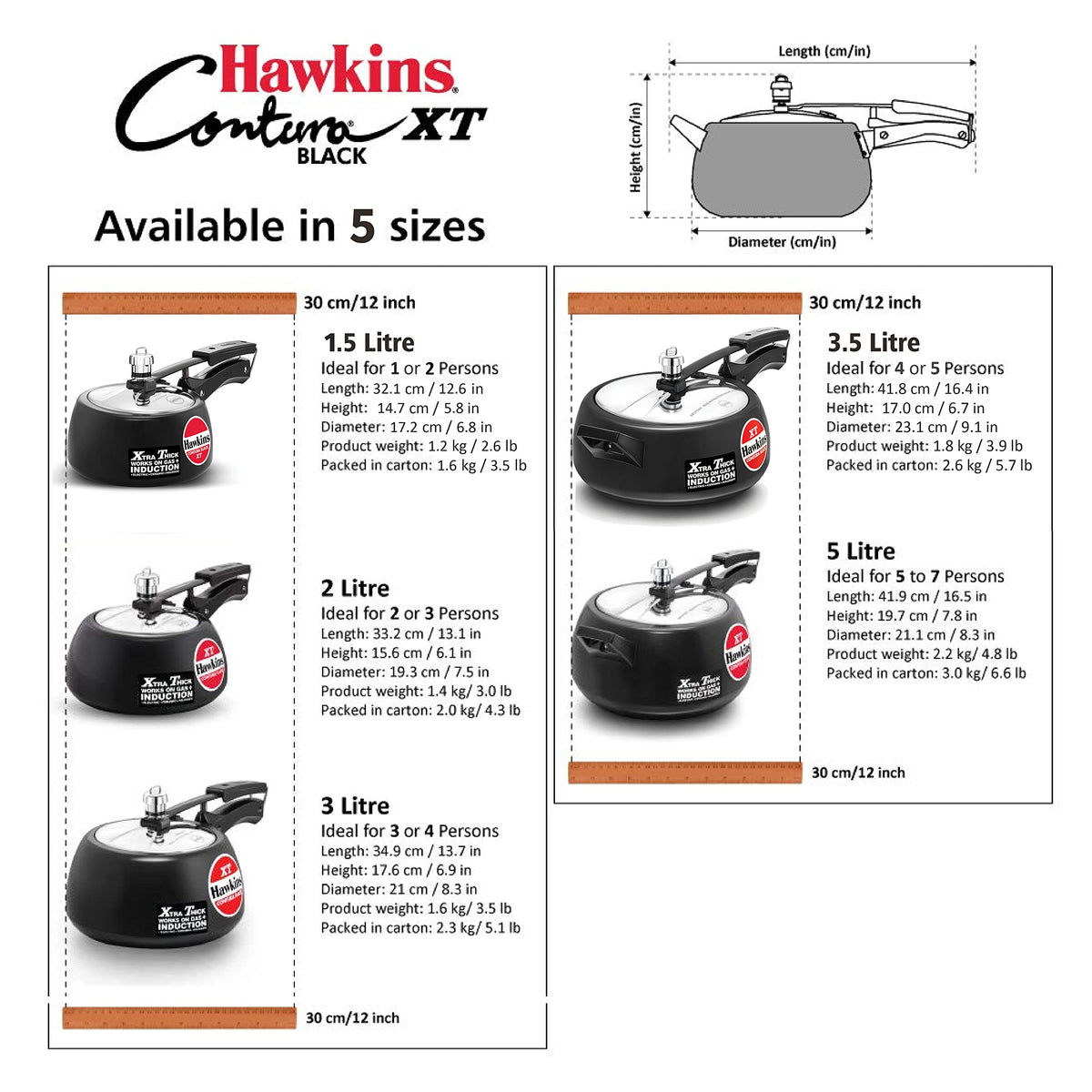 Black 2 Liter Pressure Cooker Z43798