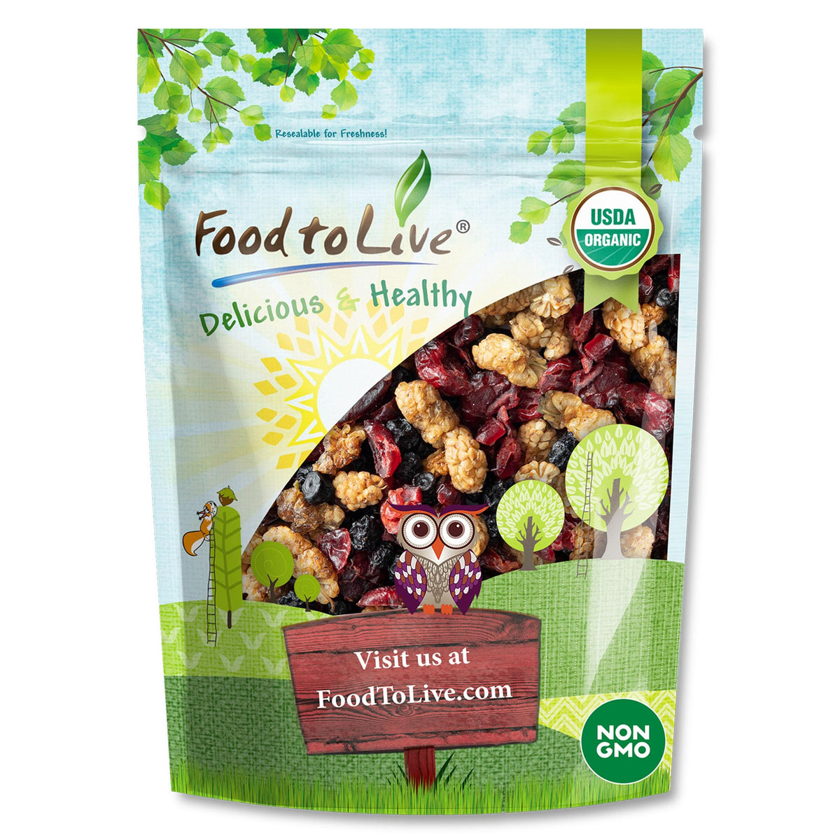 Organic Dried Berries Mix, 8 Ounces S152