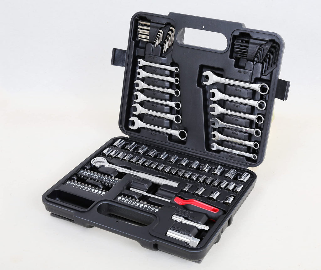 121-Piece Mechanics Tool Set, 1/4 & 3/8-Inch Drive Q43200