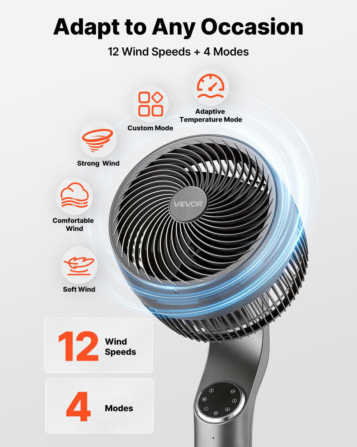9-Inch Oscillating Pedestal Fan with Remote Control N23751