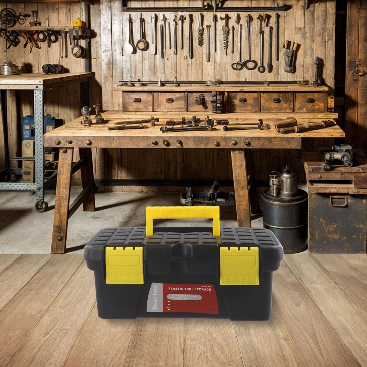 10 Inch Black Plastic Tool Box F4608
