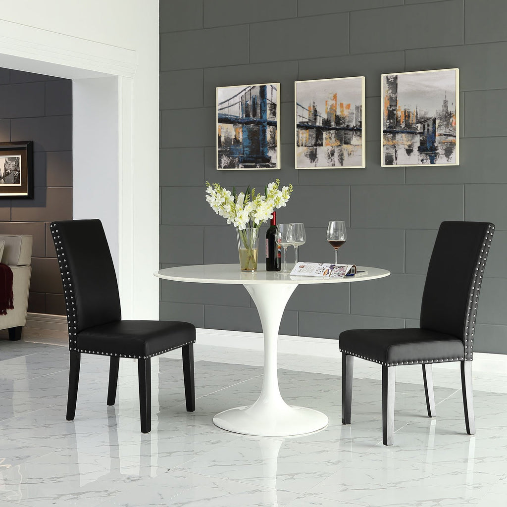 Black Faux Leather Dining Chair O2700