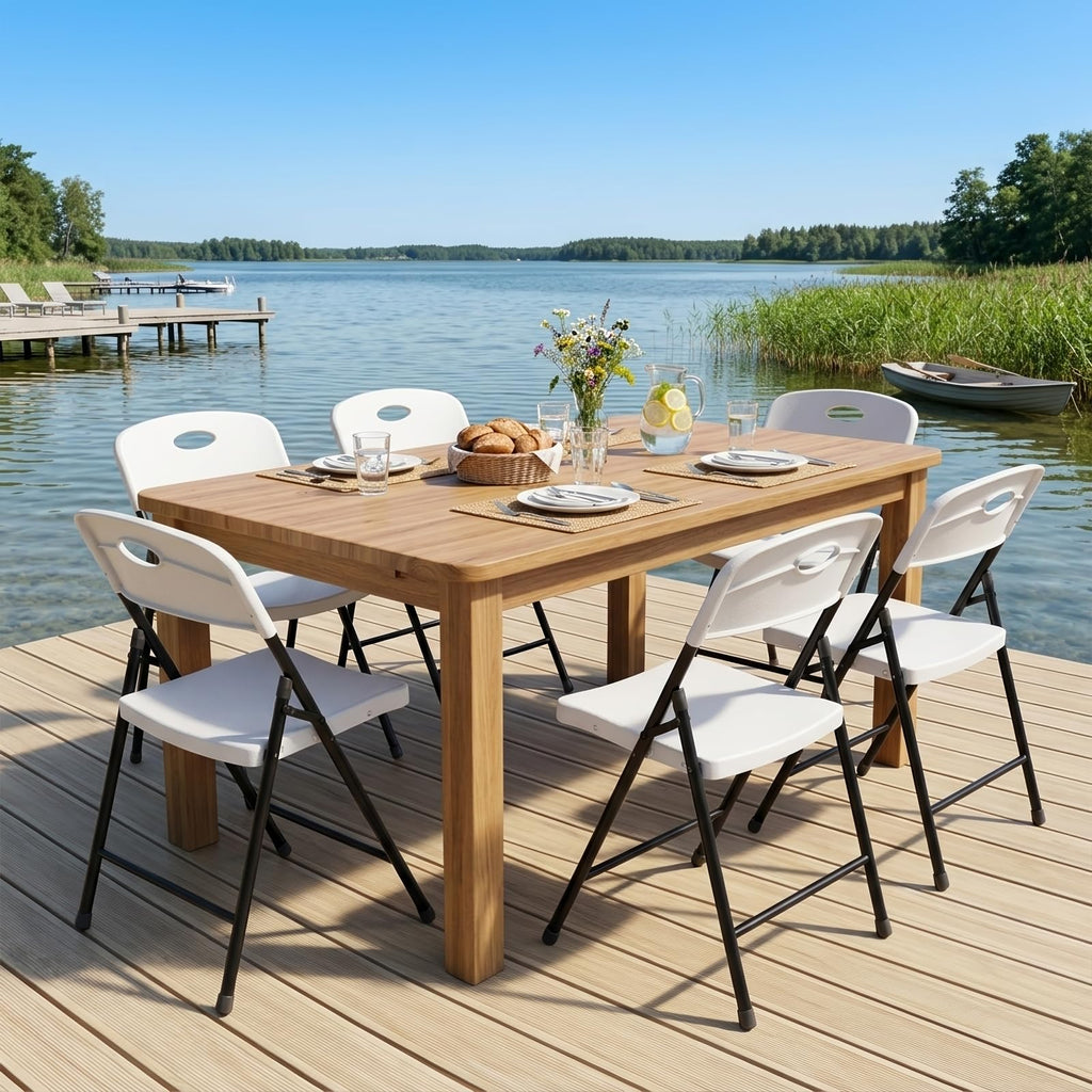 White 10 Pack Plastic Folding Chair Q737