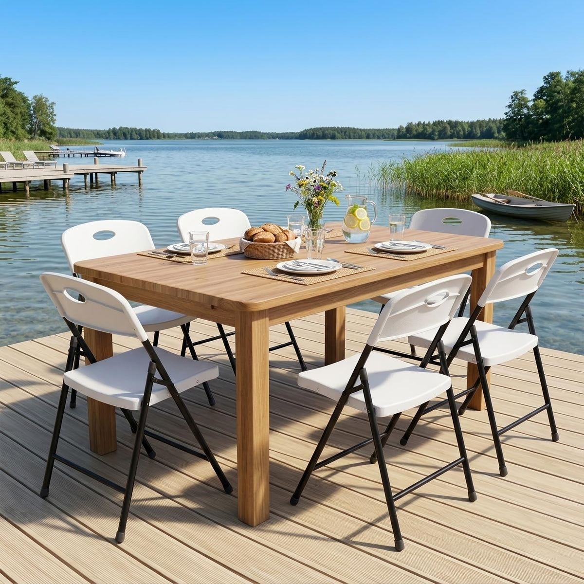 White 10 Pack Plastic Folding Chair Q737
