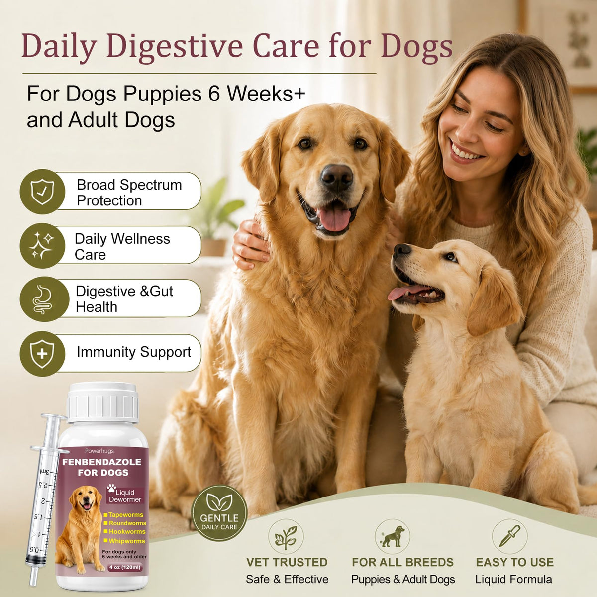 Dog Dewormer for Tapeworms, Roundworms, Hookworms and Whipworms N301
