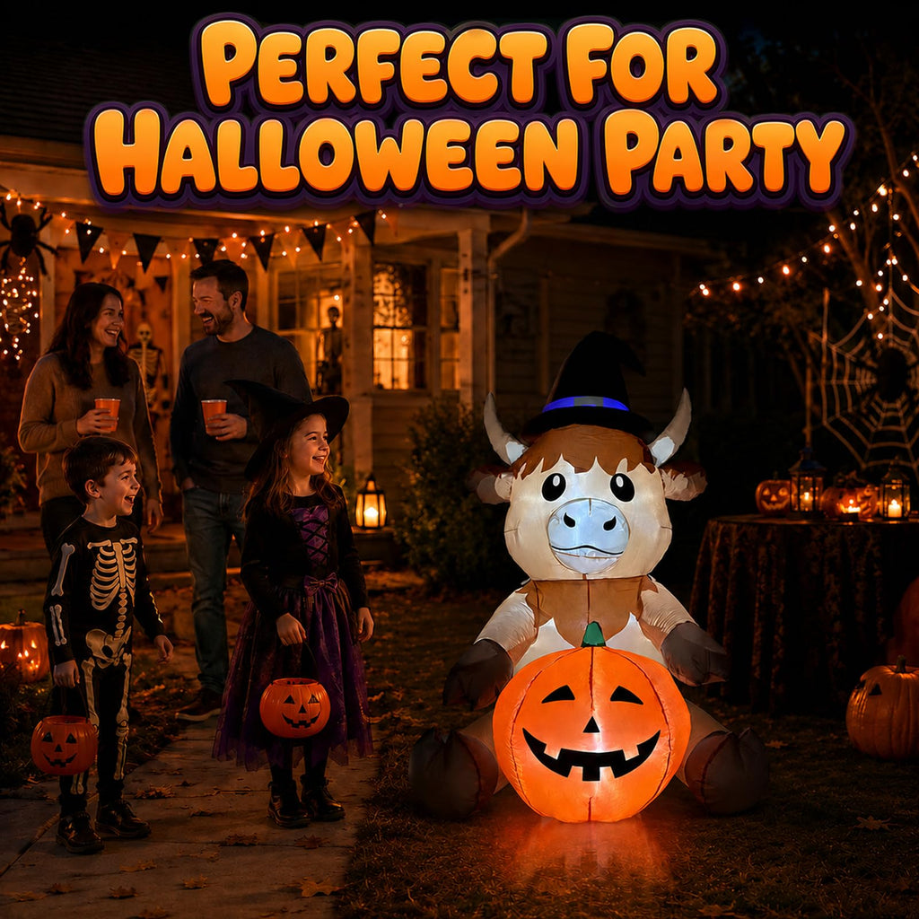 5FT Inflatable Highland Cow Outdoor Decorations T3535