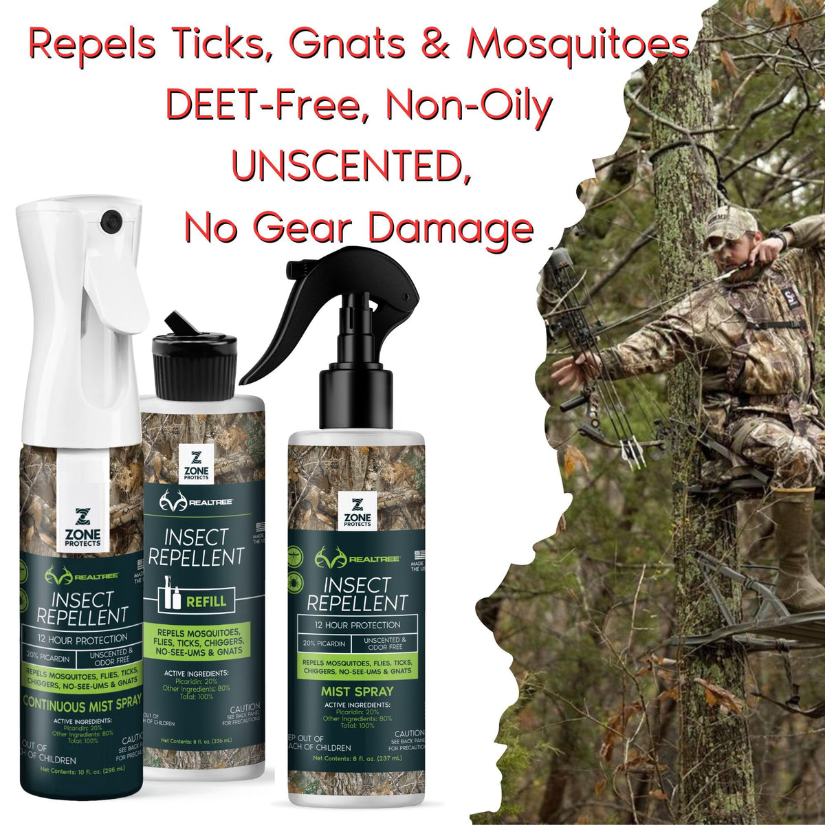 10oz Continuous Spray + 8oz Refill DEET-Free Unscented Insect Repellent B16939