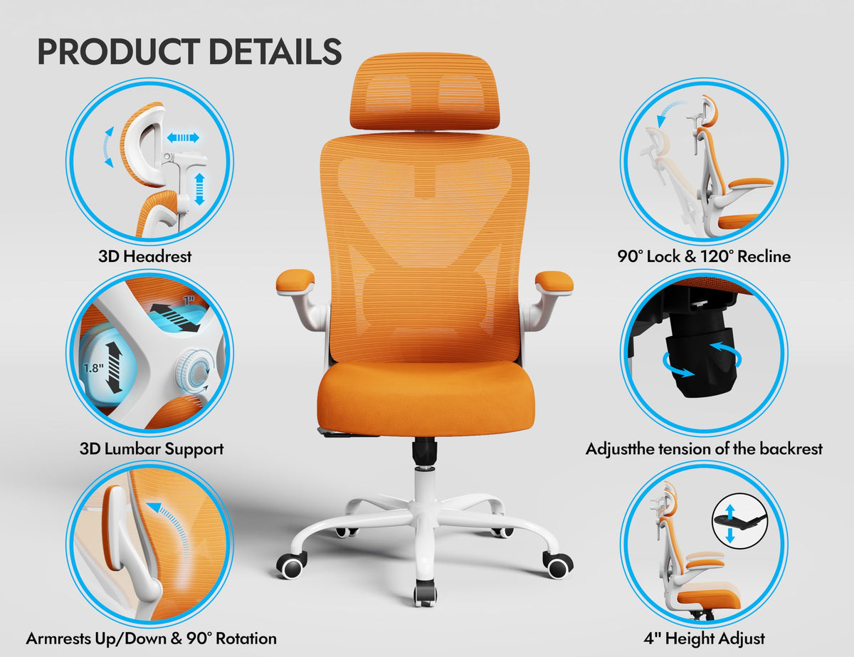 Ergonomic Mesh Office Chair with Headrest F2086