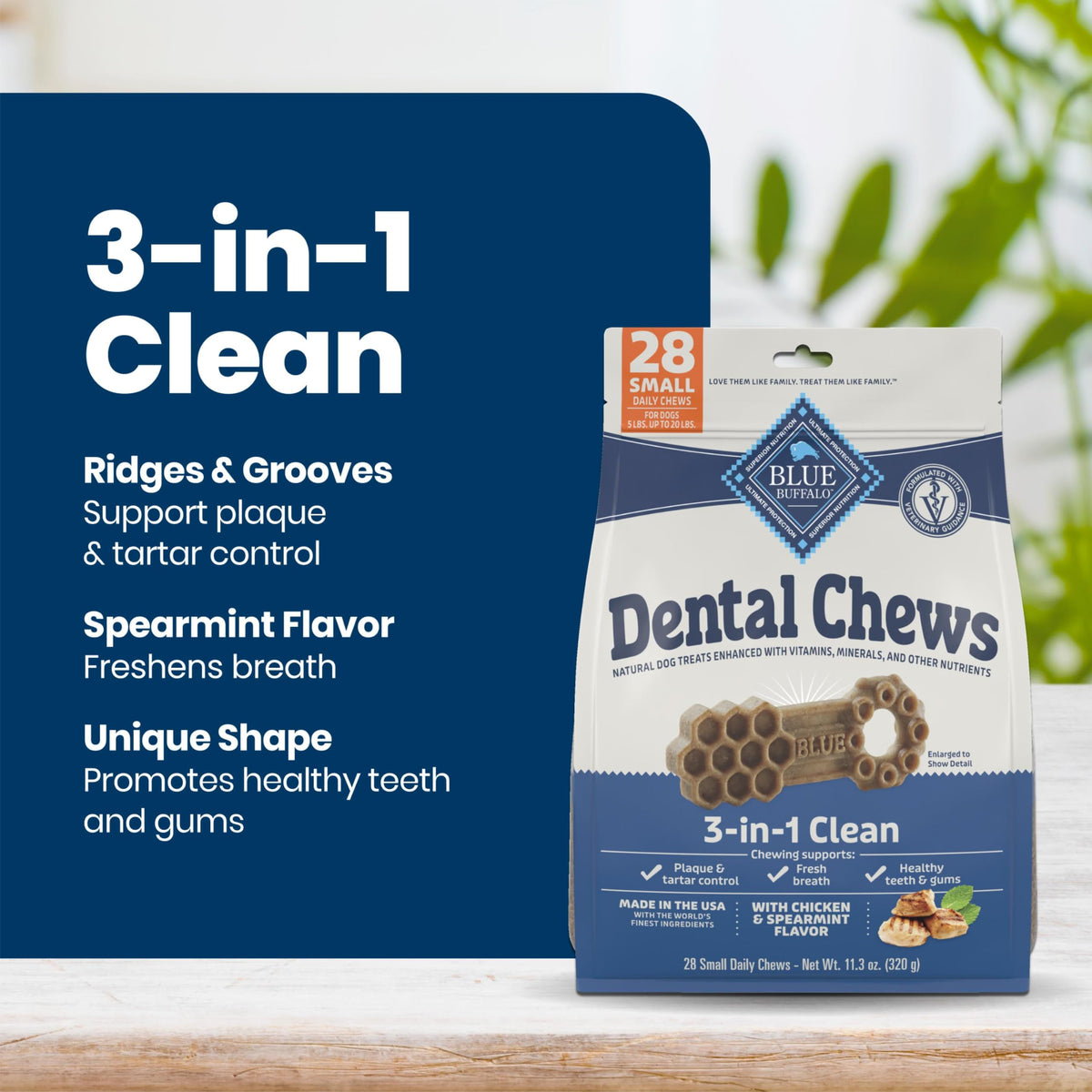Chicken & Spearmint Small Dental Chews, 11.3 oz, 28 ct O502752