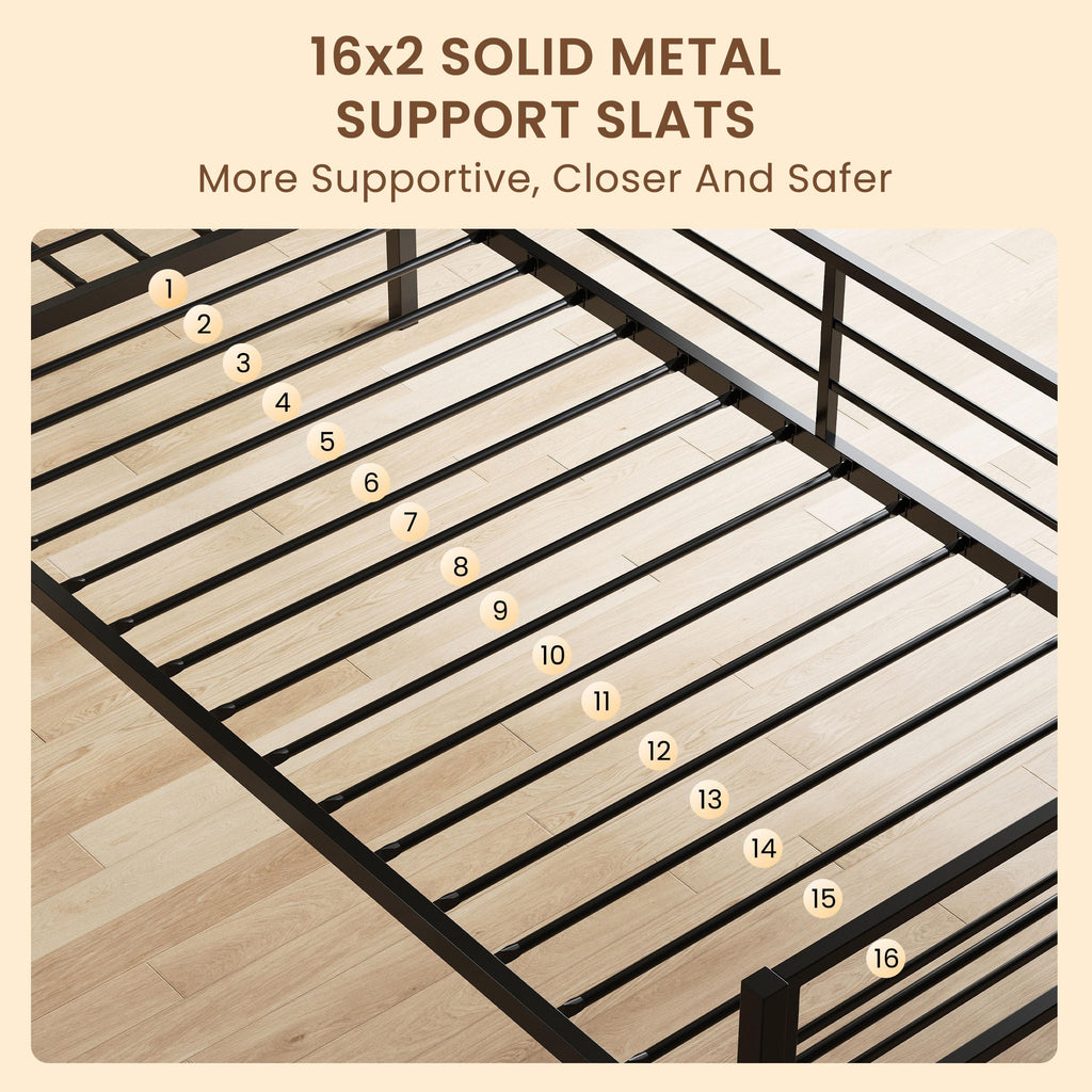 Black L Shaped Twin Beds with Rails Q83467