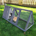 Wooden A-Frame Rabbit Hutch with Chicken Run W9274