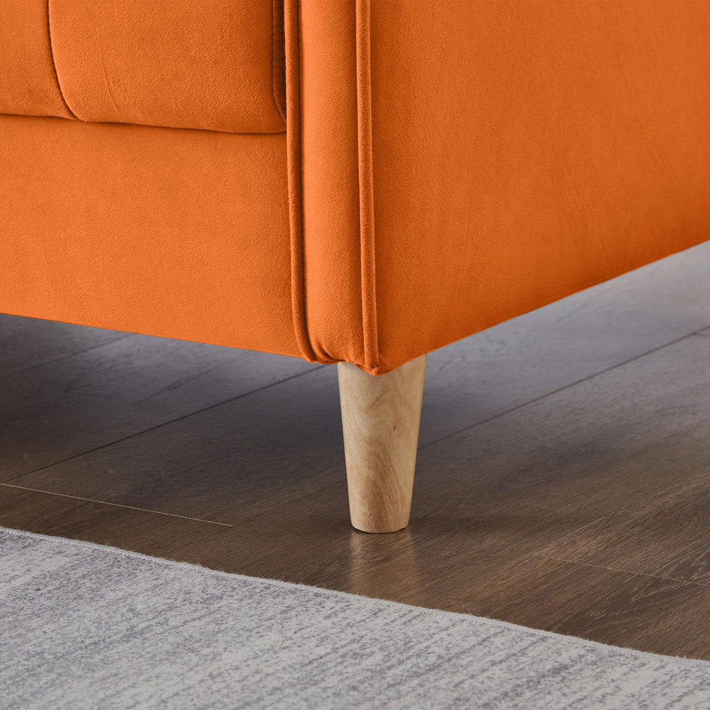 Orange Velvet Tufted Loveseat Sofa M96740